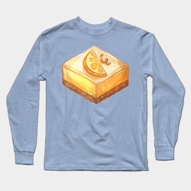 Cute Lemon Bar Cookie Long Sleeve T-Shirt by Claire Lin